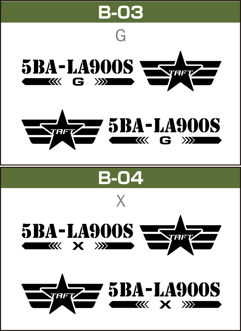 TAFT型式番号ステッカー