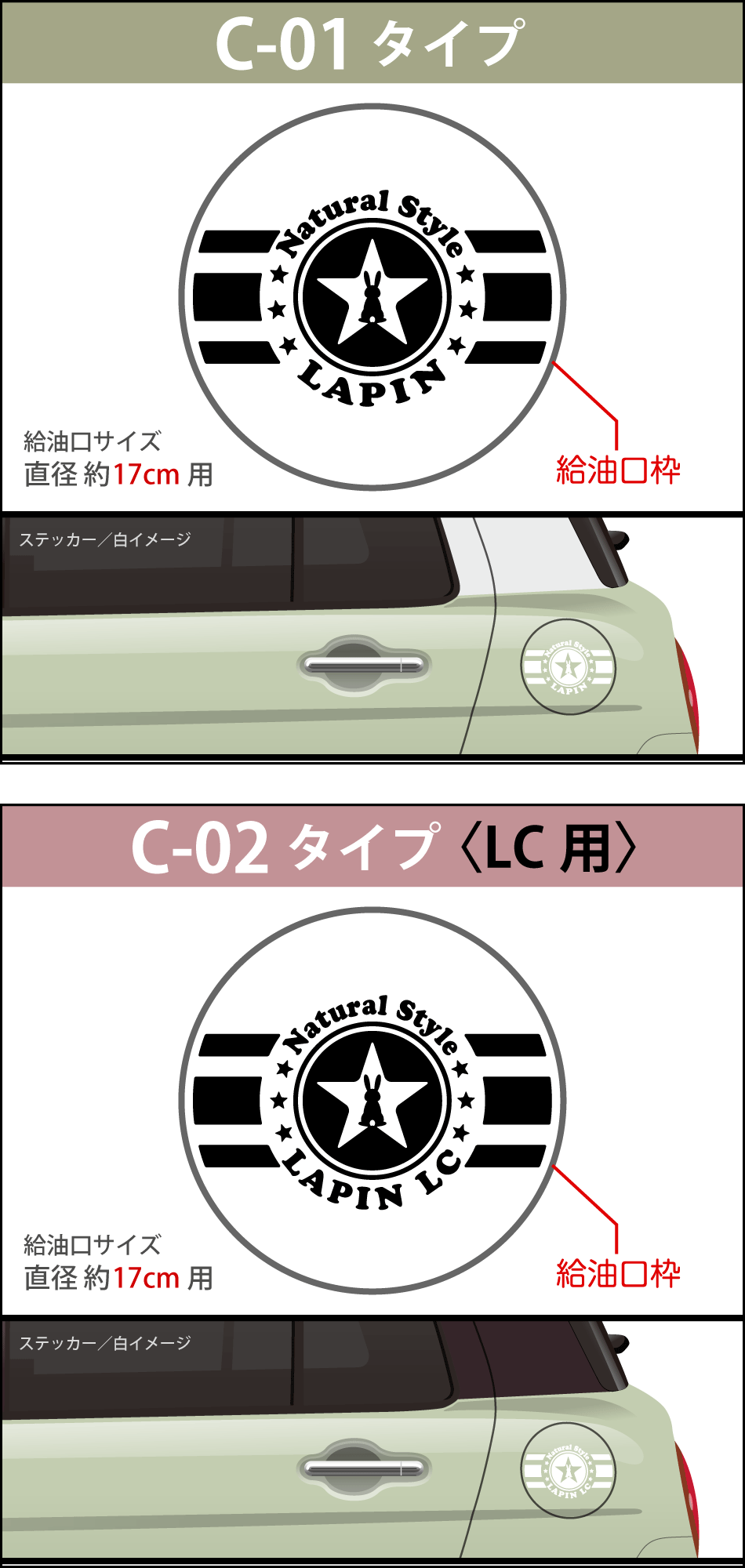 ラパン給油口ステッカーC