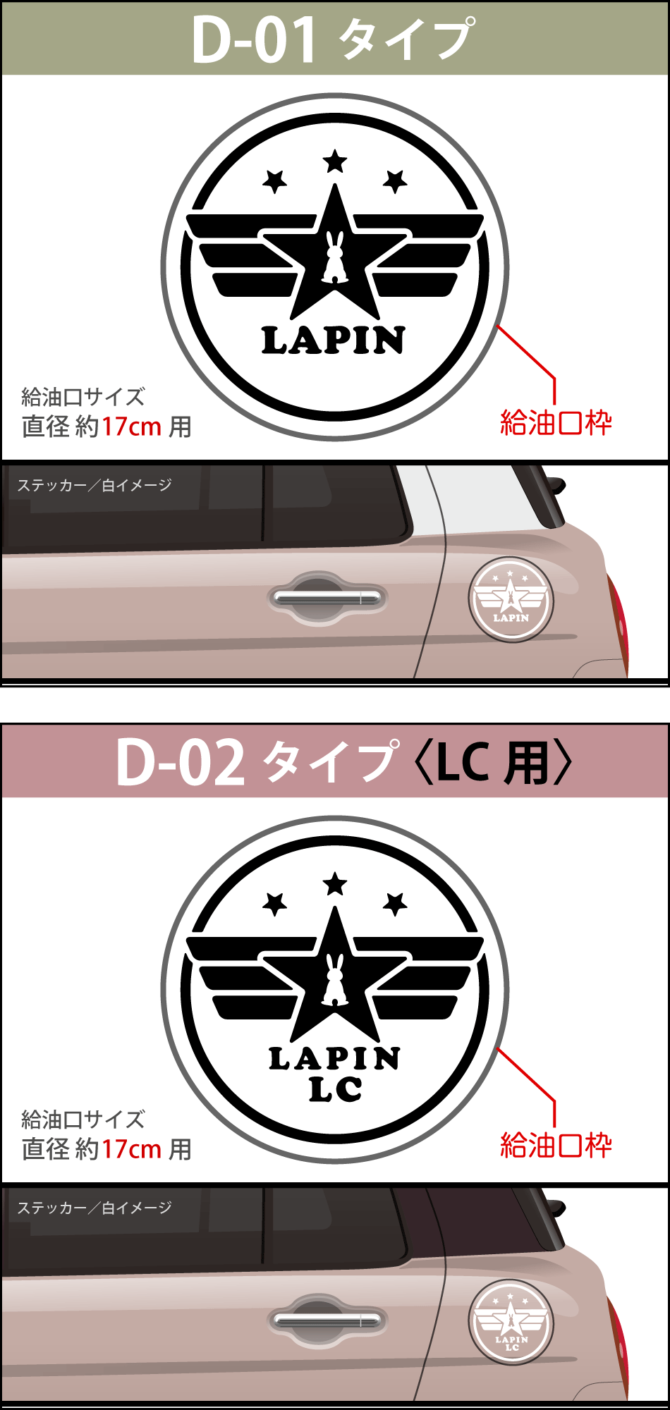 ラパン給油口ステッカーD