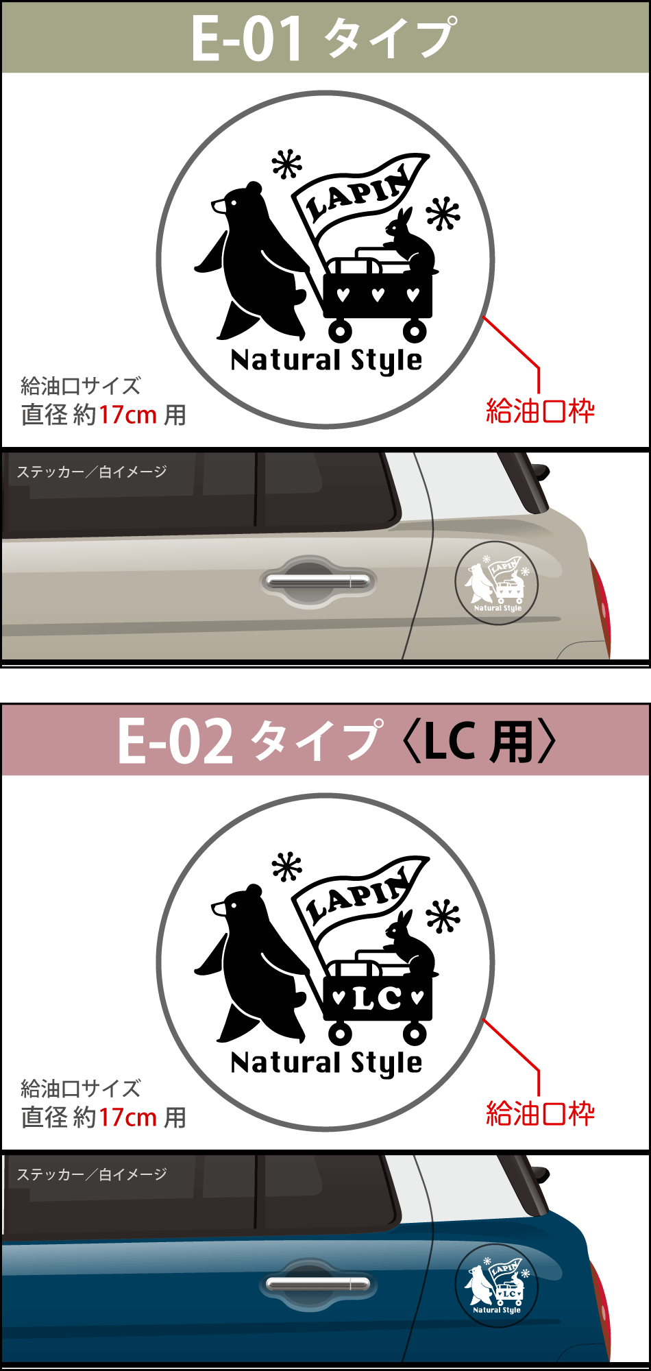 ラパン給油口ステッカーE