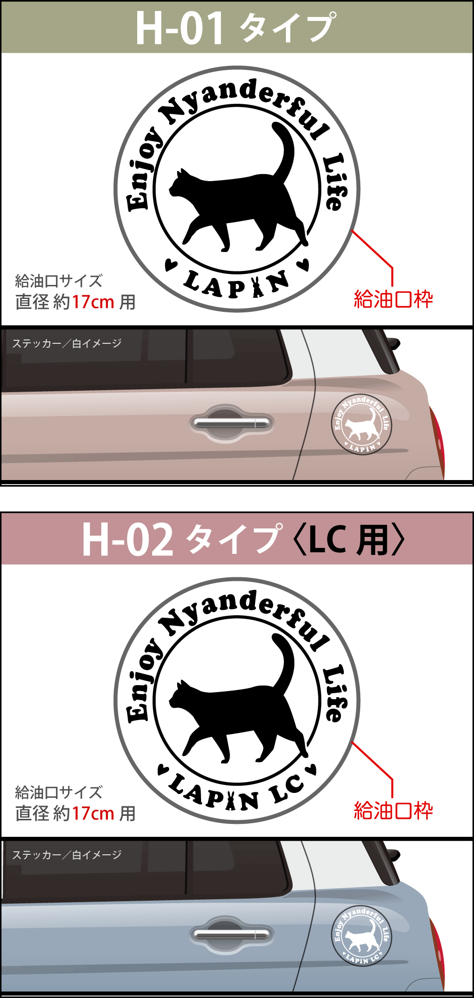 ラパン給油口ステッカーH