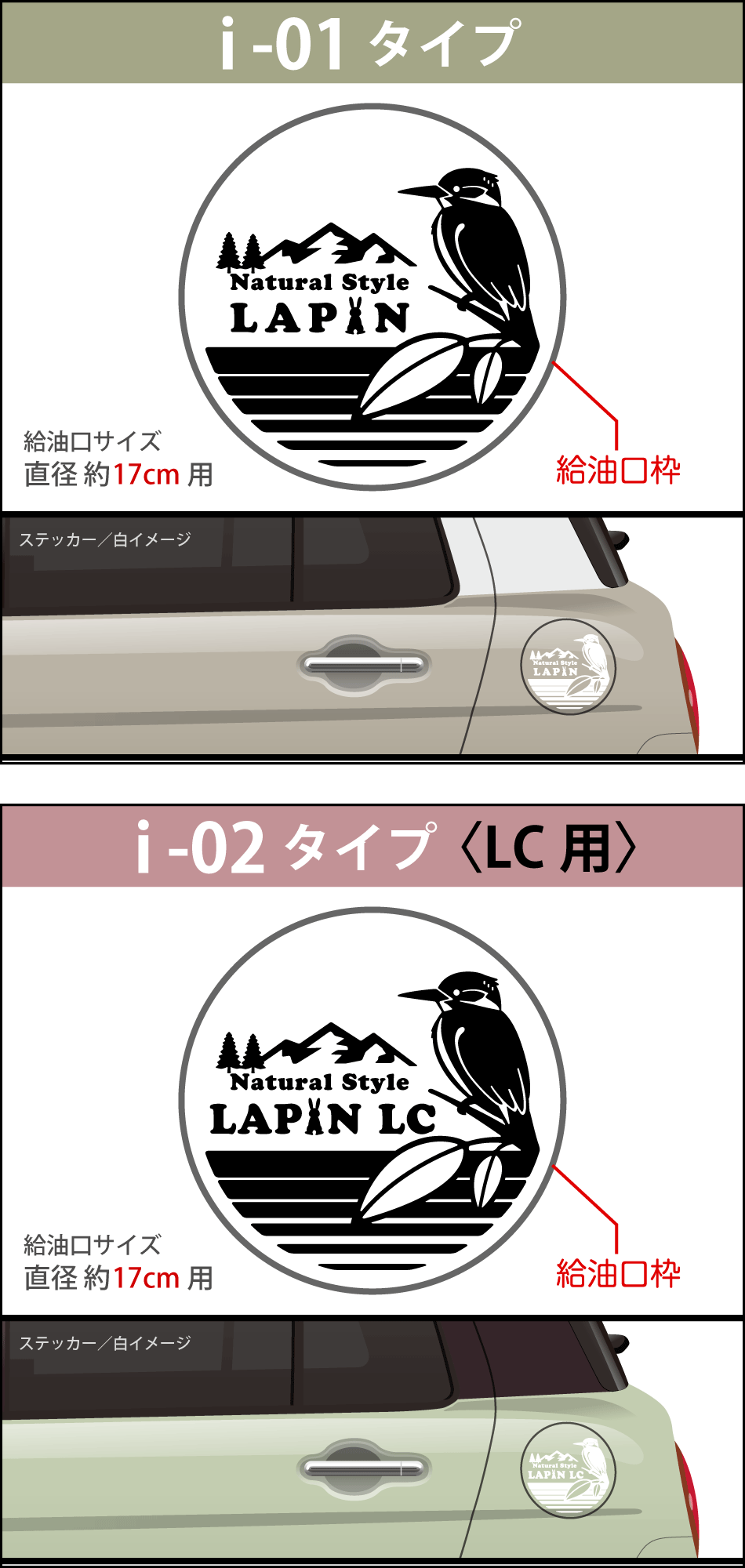 ラパン給油口ステッカーi