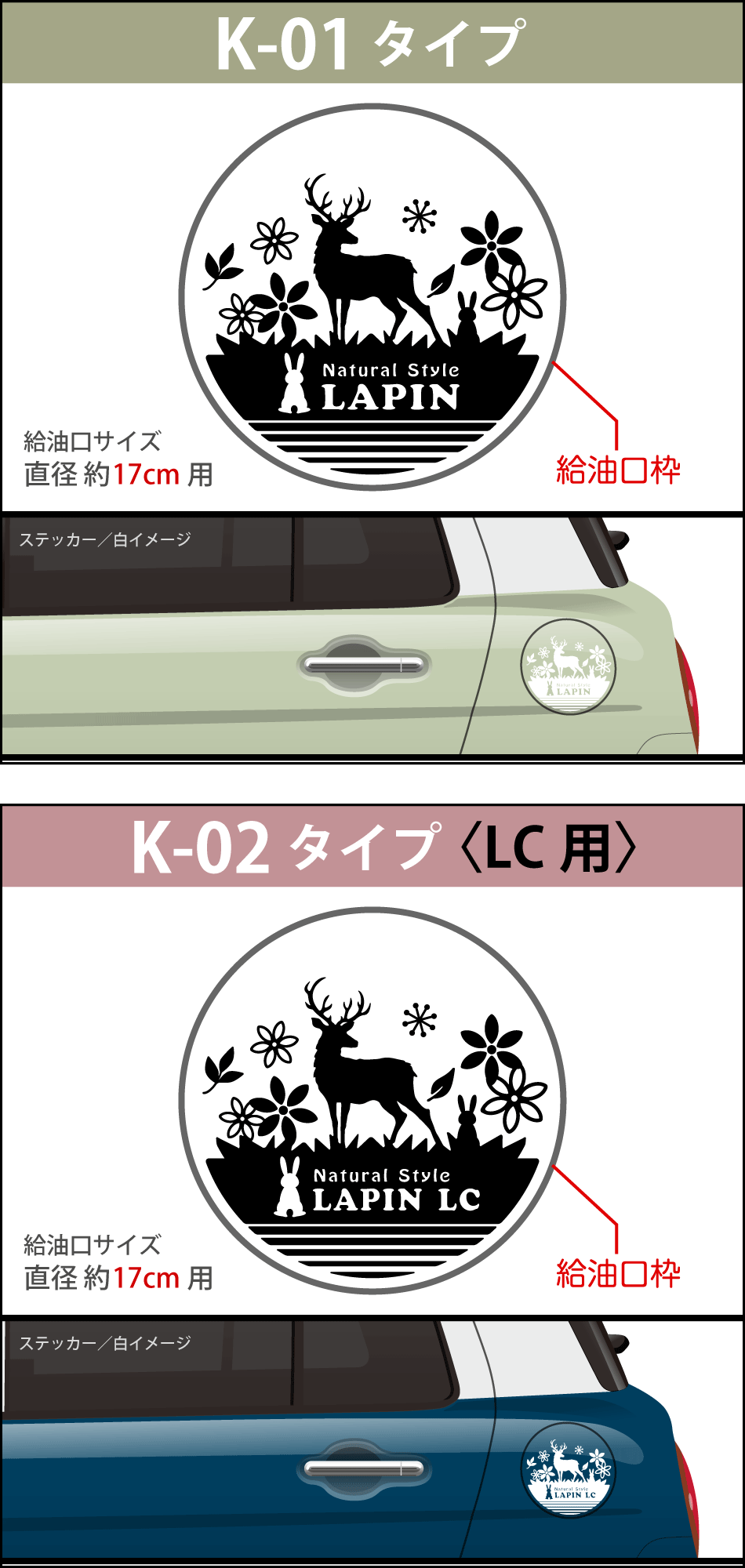 ラパン給油口ステッカーK