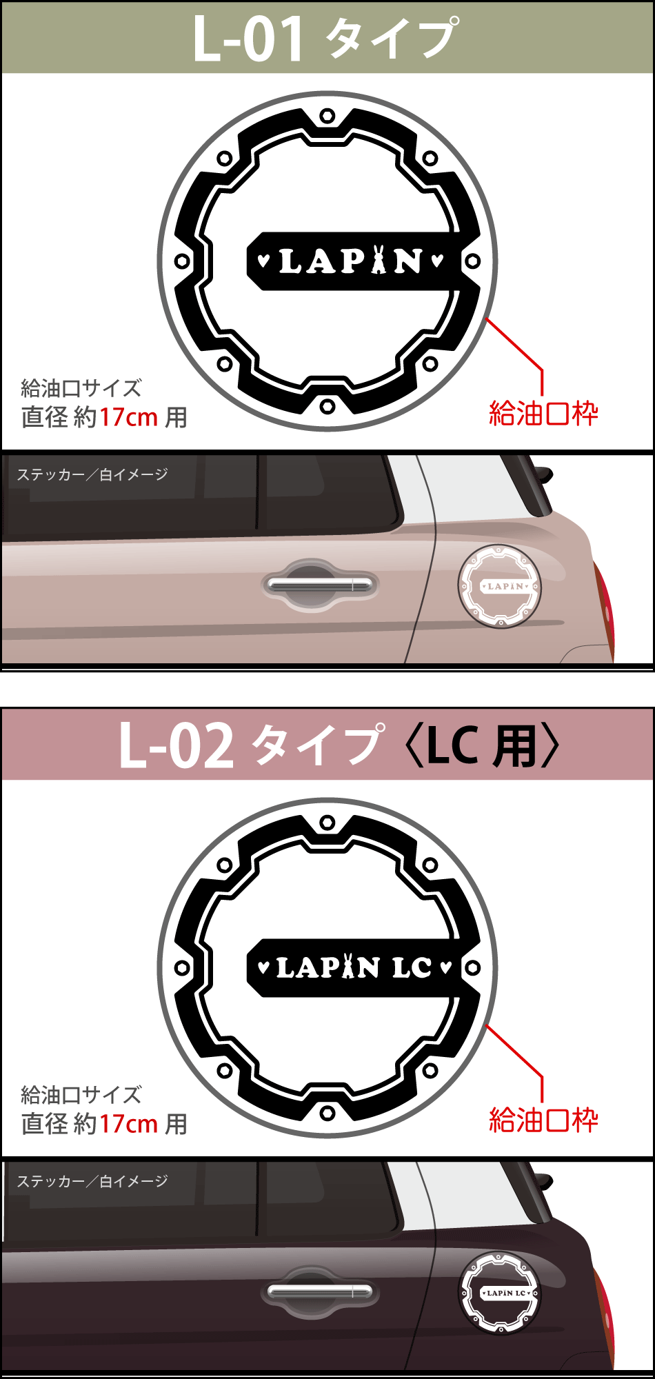 ラパン給油口ステッカーL