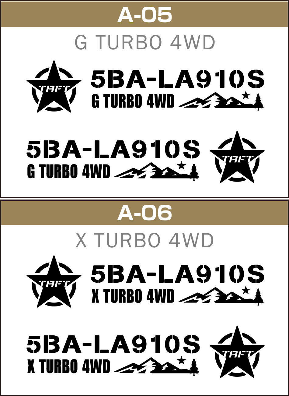 TAFT型式番号ステッカー